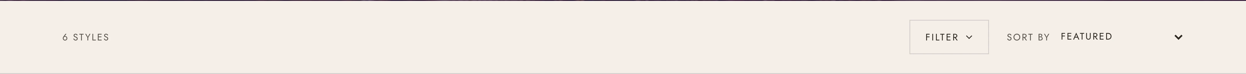 The collection toolbar: six styles on the left, filter and sort on the right.