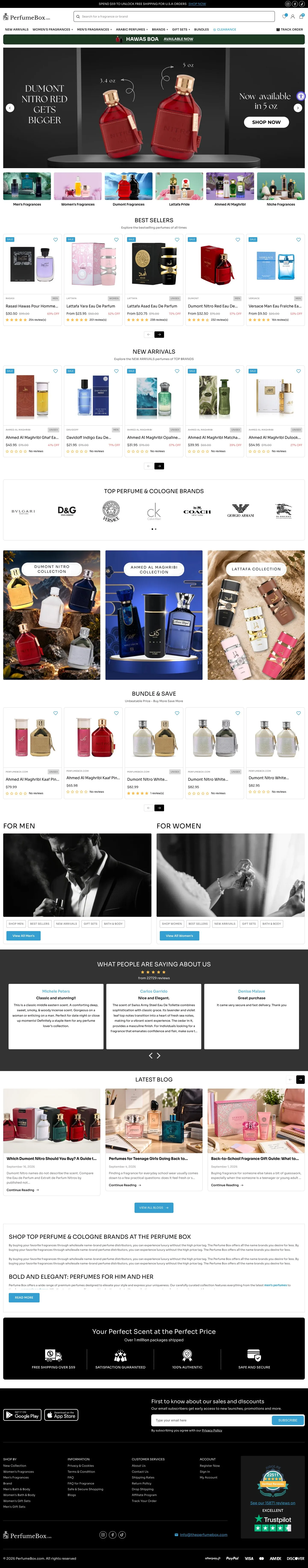 Full homepage: the campaign hero, category tiles, best sellers, new arrivals, the designer brand strip, house collections, bundles and reviews.