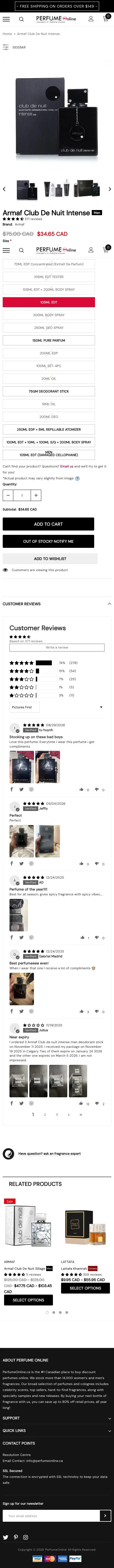 A product page on mobile, full length.